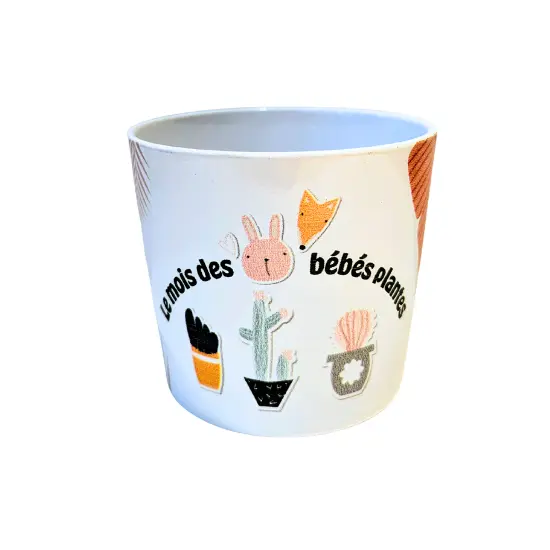 (BB plante 2026) (MODÈLE POT 1) Cache-pot "Le mois des bébés plantes" 