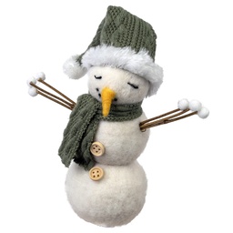 [XM-KE1227] Ornement: Bonhomme de neige avec tuque