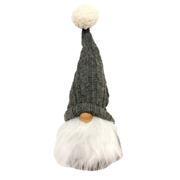 [R7312] Gnome gris avec nez en bois