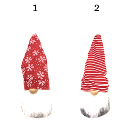 Gnome bonnet rouge avec motifs blancs