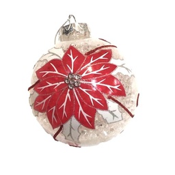 [XM-BG2073] Ornement: Boule avec poinsettia