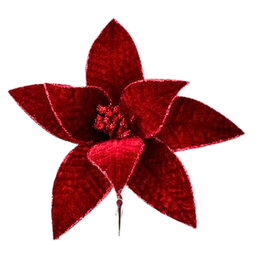 [MTX59382] Branche décorative: Poinsettia sur pince